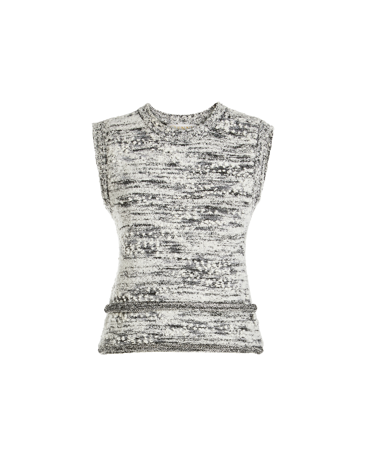 Sleeveless bouclé knit top with sequins | Pre Fall Collection 2026-27, Knitwear | Genny