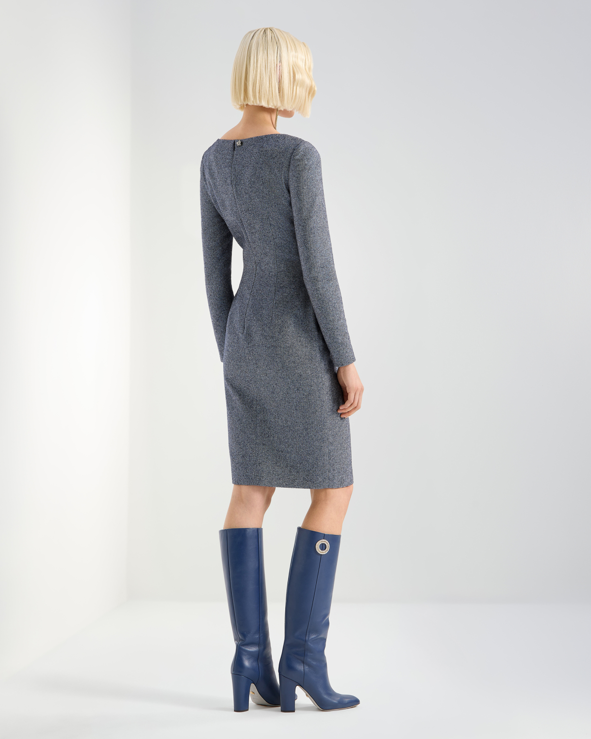Herringbone midi dress with side bow | Pre Fall Collection 2026-27, Dresses & Jumpsuits, Daily dresses | Genny