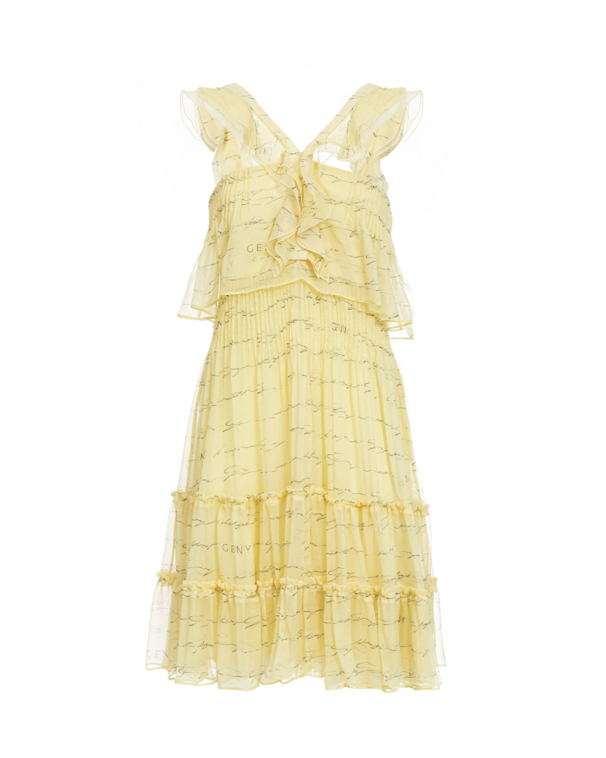 Light yellow ruched silk dress | -40% | Genny
