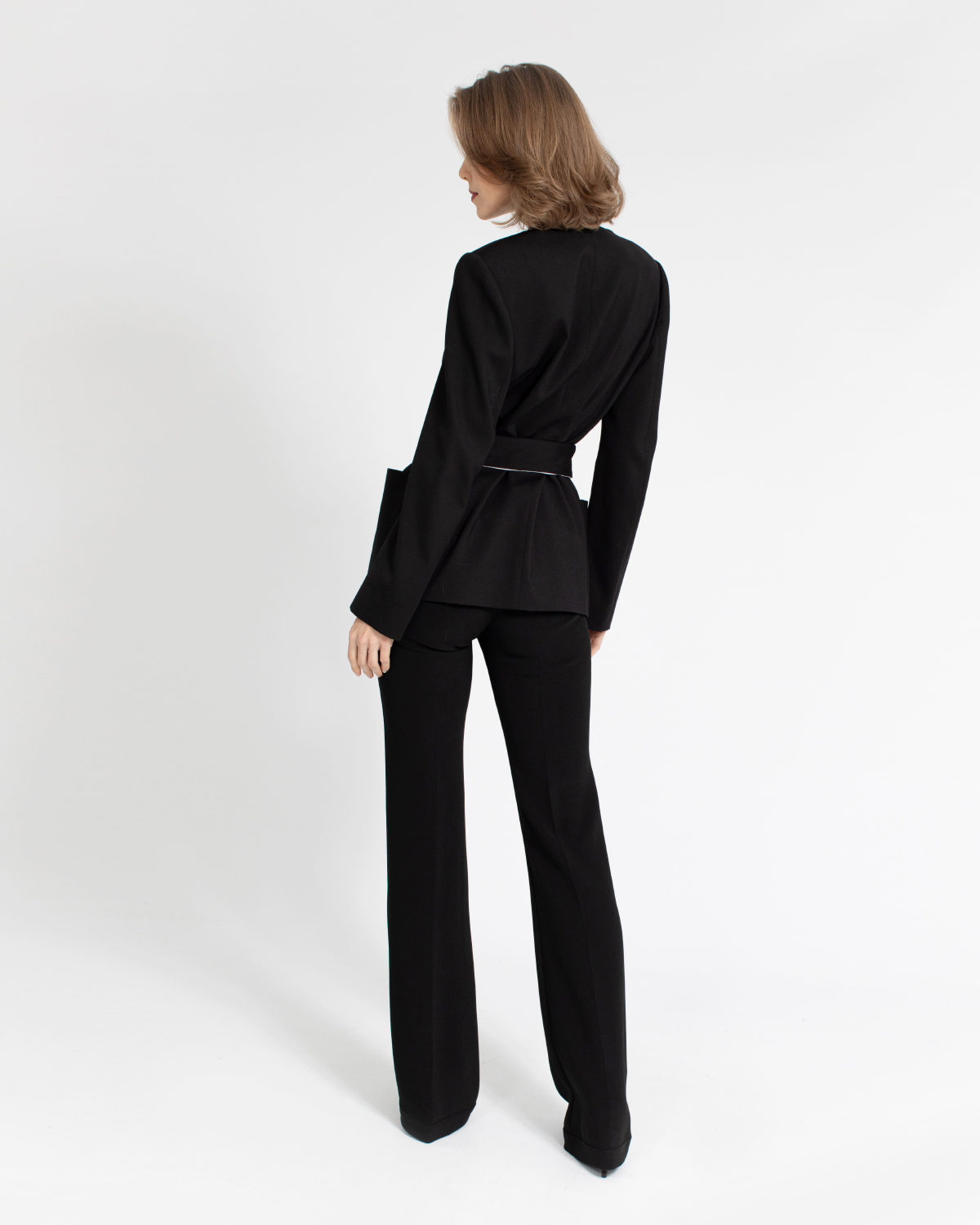 Black stretch cuffed wide-leg trousers | Private sale, Sale, -30% | Genny