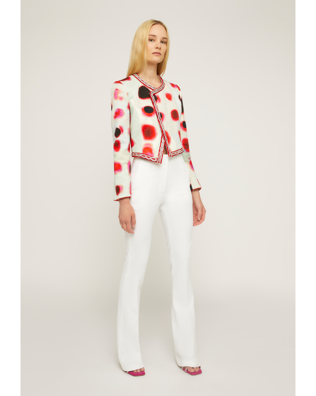 White tight flared trousers | 73_74 | Genny