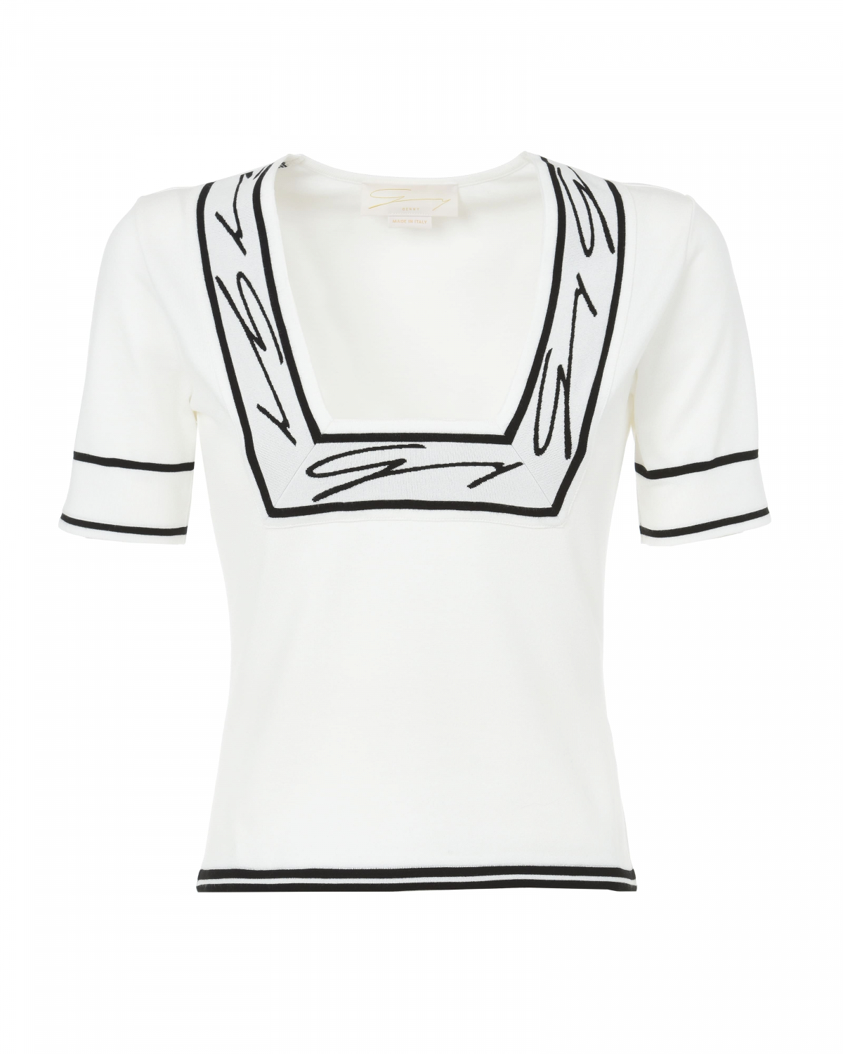 Logo shirt with square neckline | 73_74, Mid season sale -40%, Summer Sale | Genny