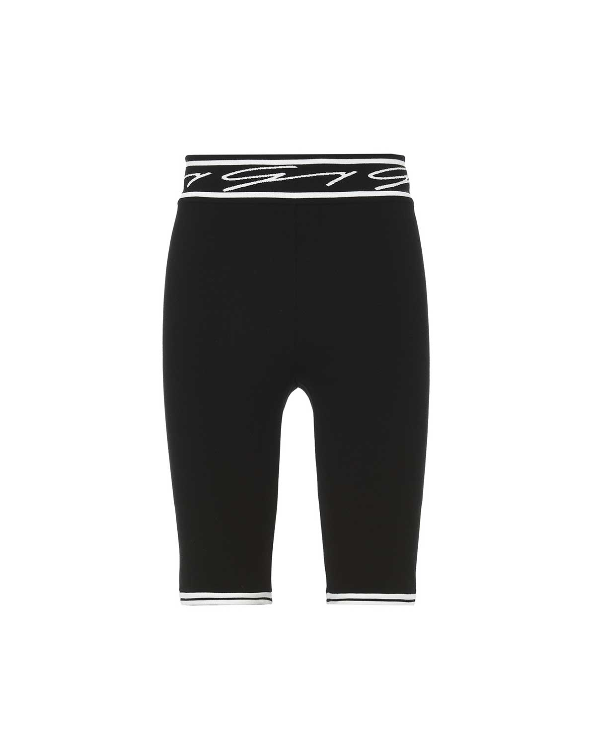 Black cycling trousers with embossed tecnique | 73_74, Mid season sale -40%, Summer Sale | Genny