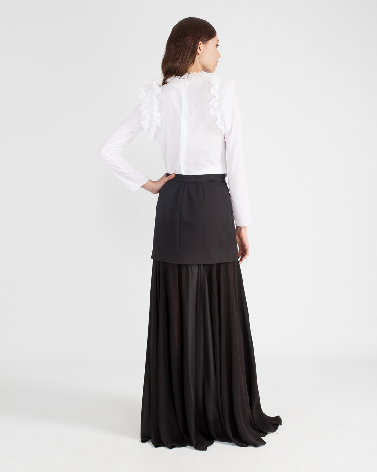 Ruched white blouse | Sale, -50% | Genny