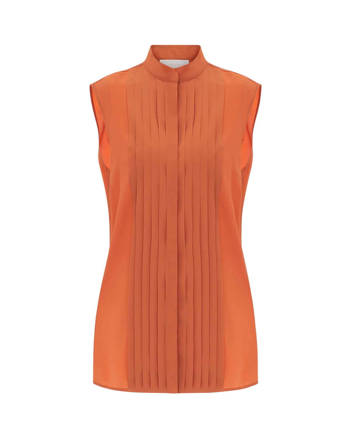 Orange sleeveless pleated blouse | Temporary Flash Sale | Genny