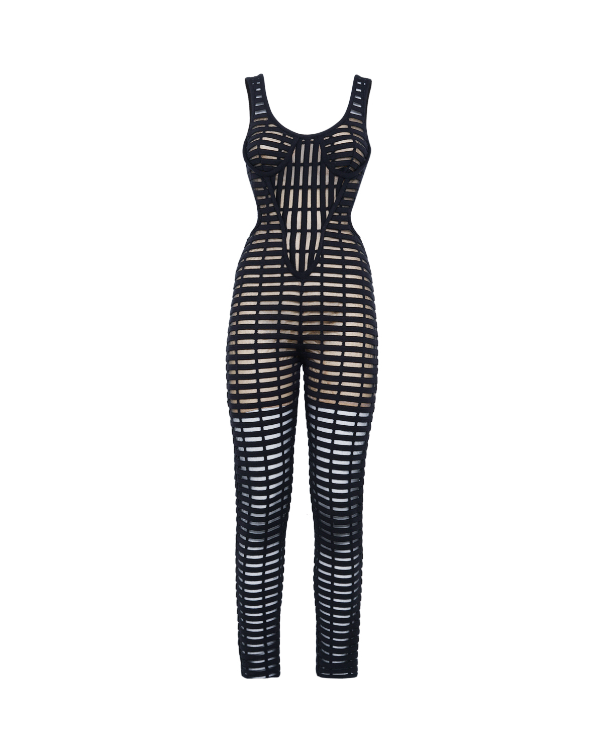 Black open-knit jumpsuit | Iconic Capsule Collection | Genny