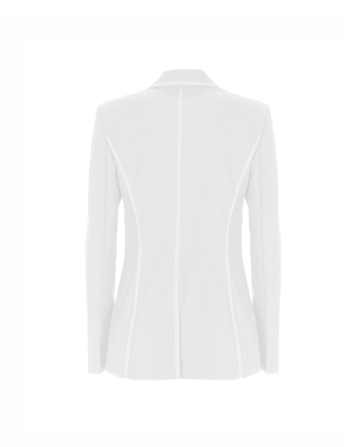White single-breasted denim tailored jacket | | Genny
