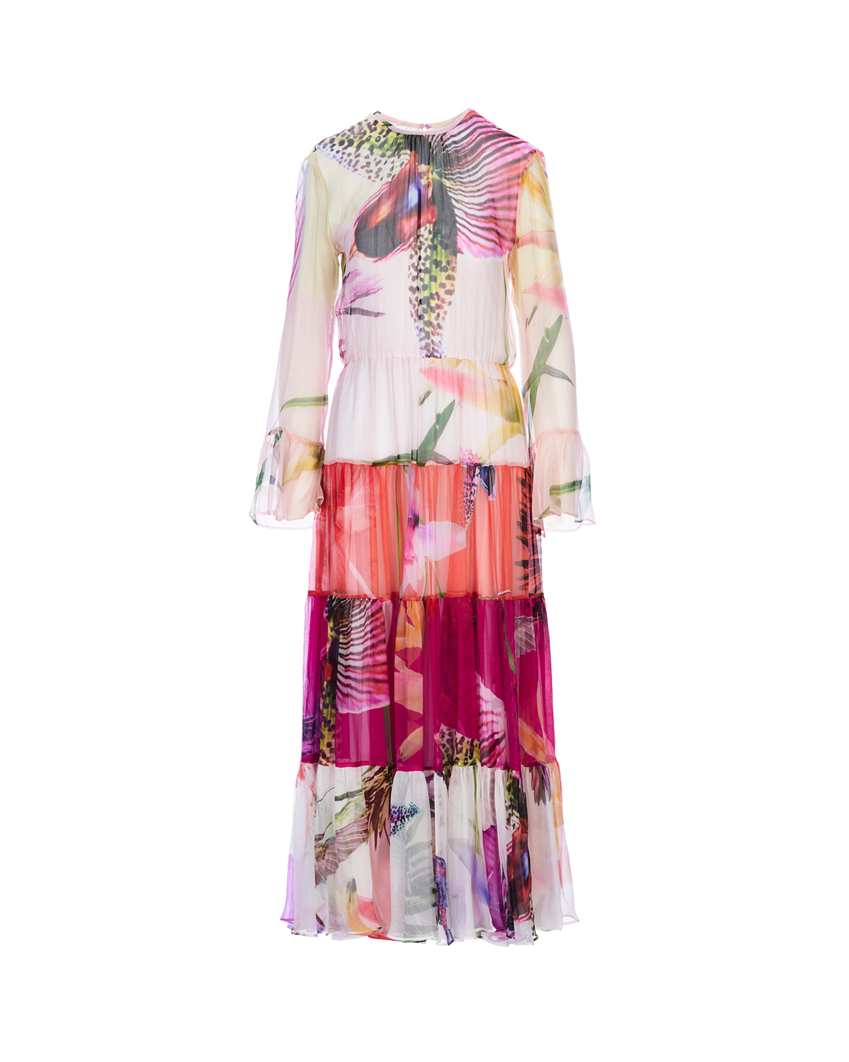 Ruffled floral-print silk maxi dress | Temporary Flash Sale | Genny