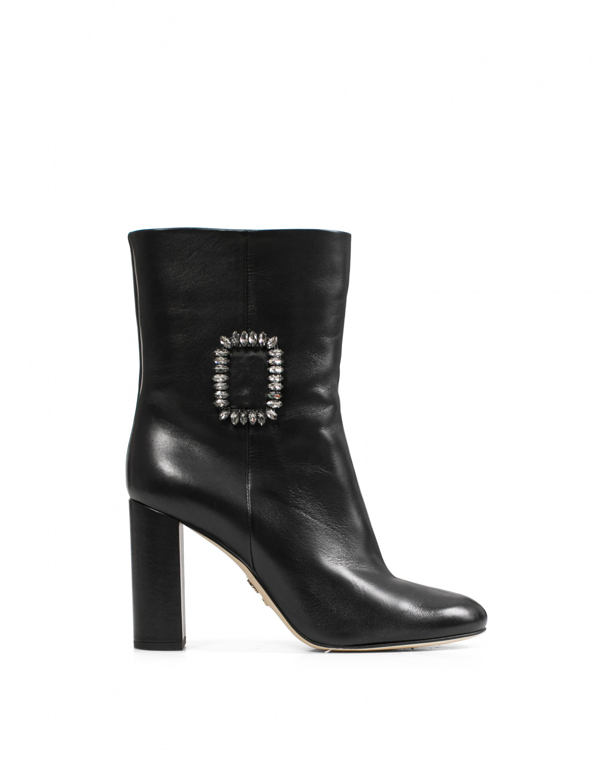 Black leather ankle boots with buckle | Accessories, Sale, -40% | Genny