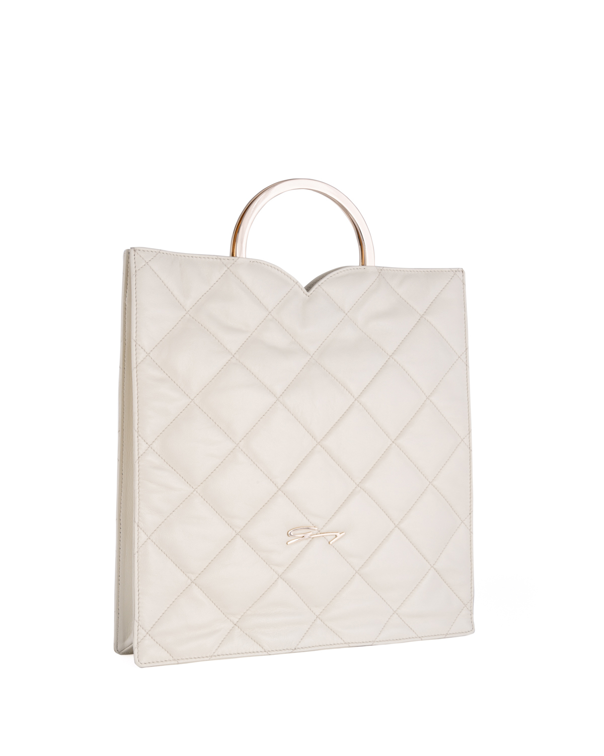 Square quilted white leather bag | Accessories, Sale, -30% | Genny