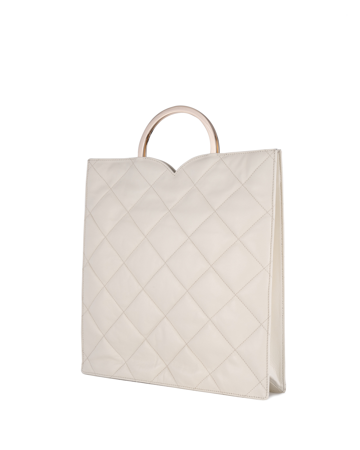 Square quilted white leather bag | Accessories, Sale, -30% | Genny