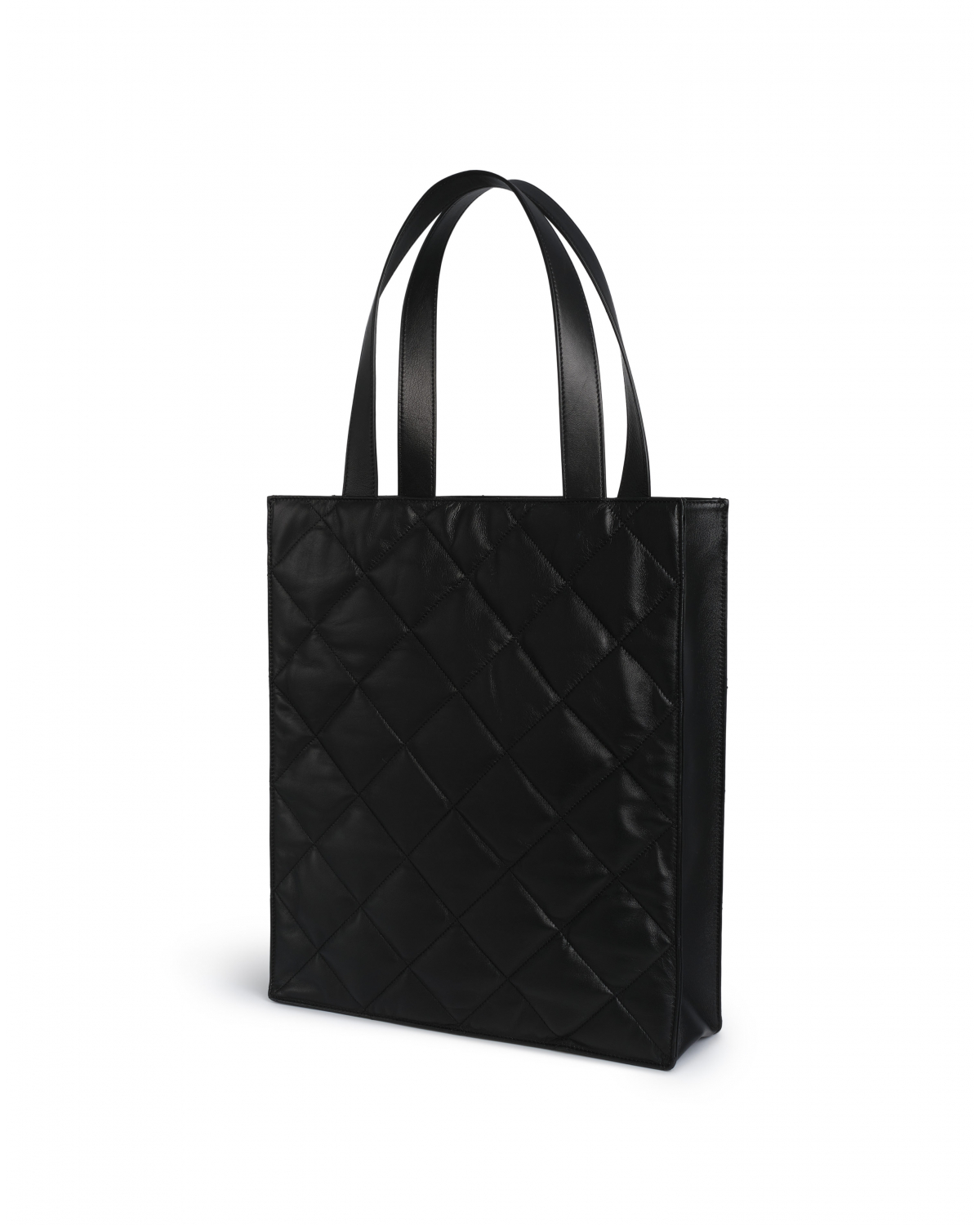 Black quilted leather shopper bag | Accessories, -30%, Sale | Genny