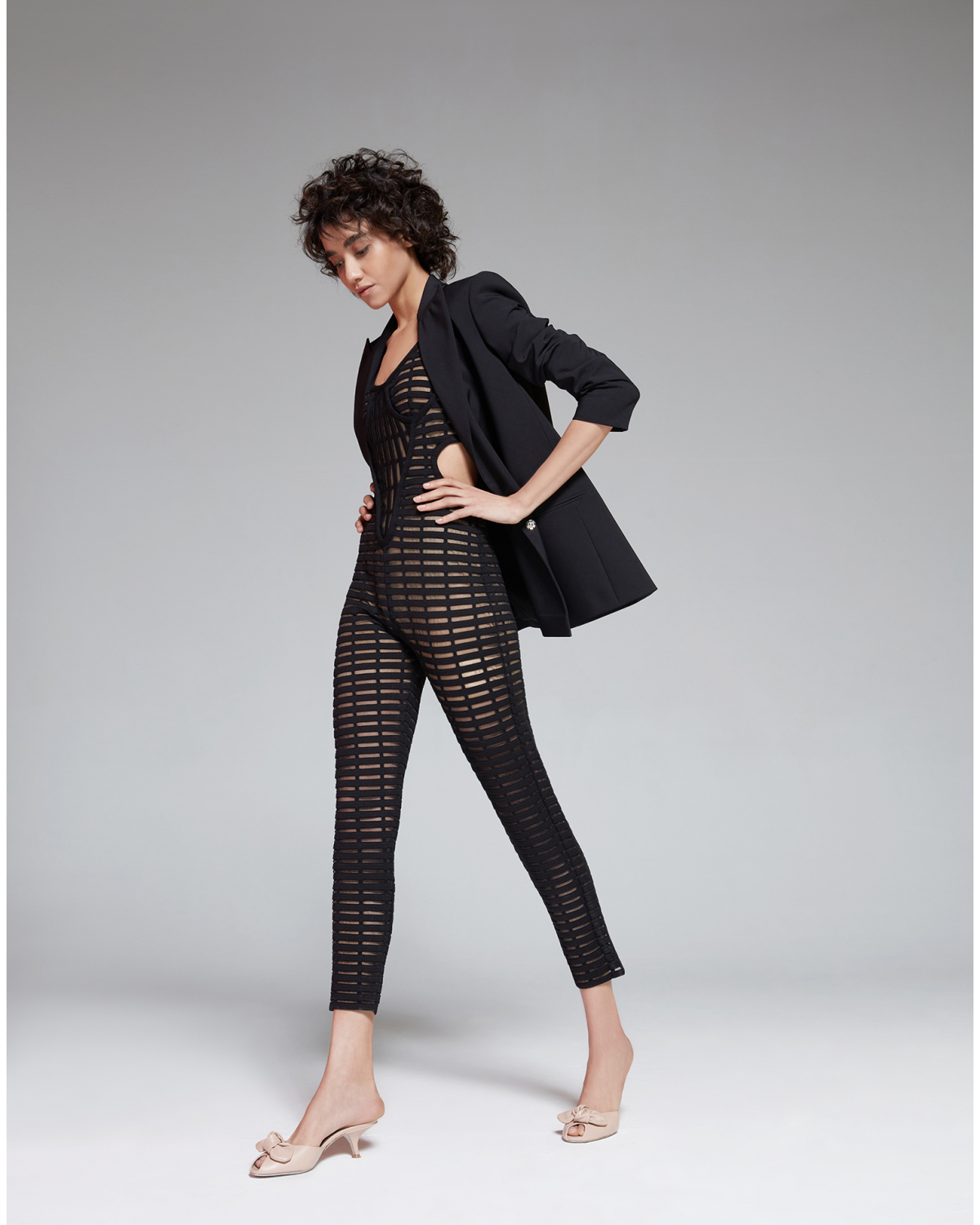 Black open-knit jumpsuit | Iconic Capsule Collection | Genny