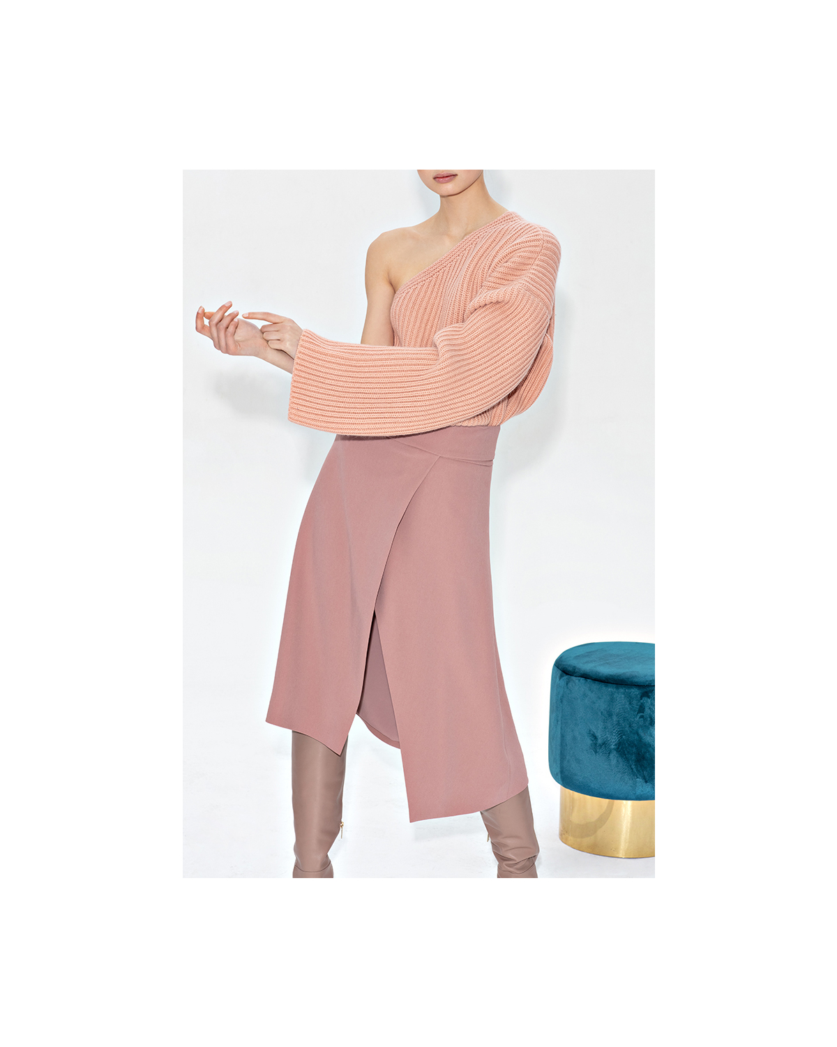 Pink midi skirt in cady stretch | Temporary Flash Sale | Genny
