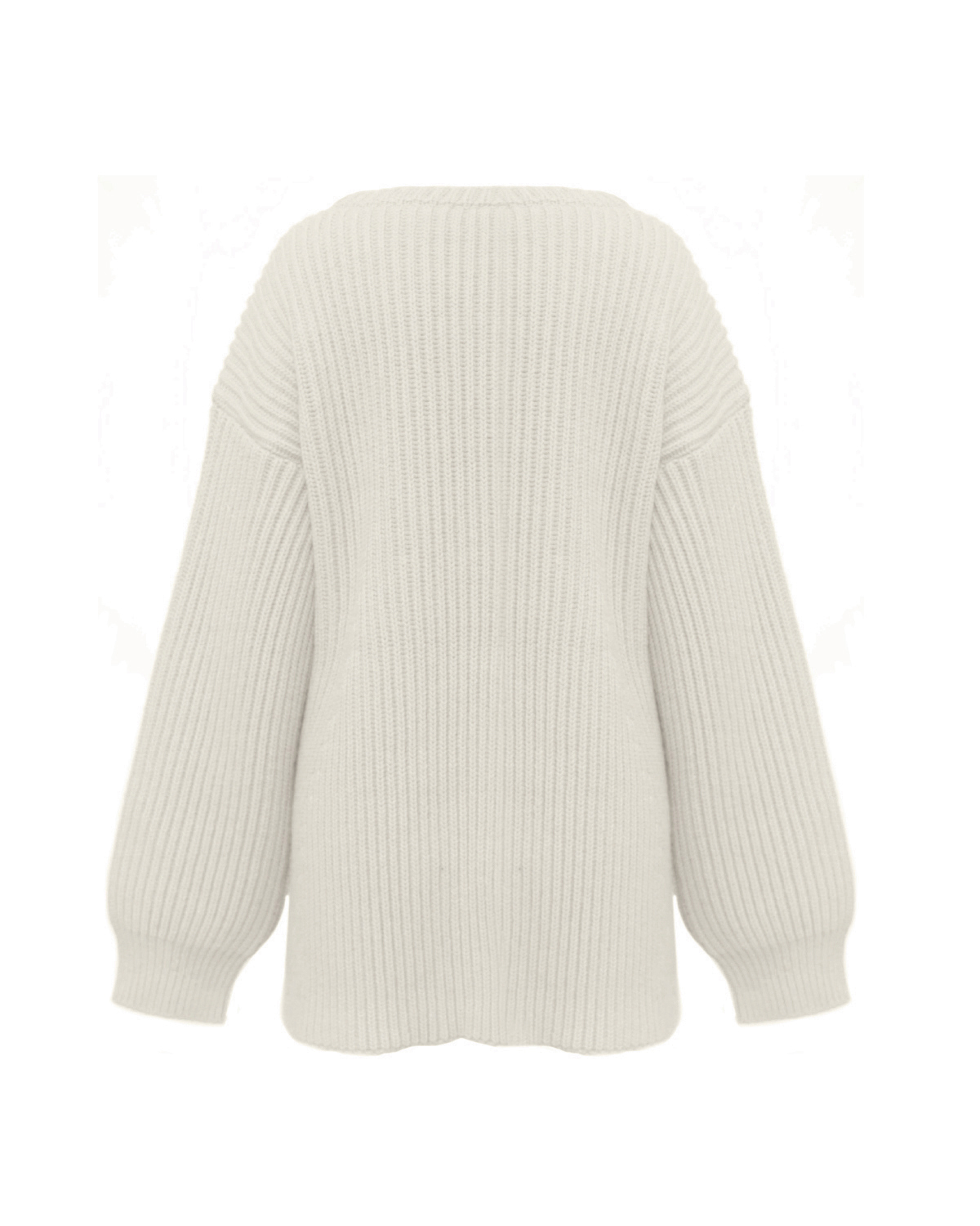 White oversized ribbed sweater in wool and angora | Sale, -50% | Genny